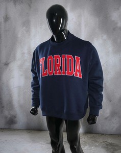เสื้อสเวตเชิ้ตคอกลมโอเวอร์ไซส์สำหรับผู้หญิง แบรนด์ Florida Custom ผ้าคอตตอนฟลีซหนานุ่ม ปักลายเชนีลล์ ตกแต่งด้วยผ้าแอพพลิเค สำหรับฤดูใบไม้ร่วงและฤดูหนาว - Product Image 4