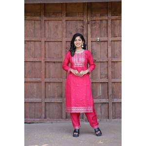 Women's XL Size <b>Sequins</b> Embroidery Work Party Wear <b>Top</b> and Bottom Set - Product Image 1