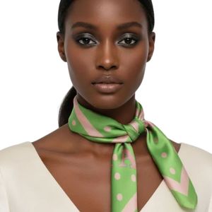 Green Polka Dot <b>Square</b> <b>Scarf</b> Women Fashion Printed Shawl Elegant Neck Wrap Accessory Gift for Party Daily Wear Soft Fabric - Product Image 1