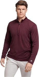 Sweat-shirt de sport pour homme à manches longues et demi-zip, haut de fitness respirant, compression pour la course, écologique et à séchage rapide - Product Image 1