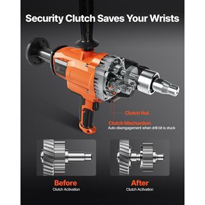 Trapano carotatore diamantato portatile a umido/a secco, diametro di foratura 0,8-6,3 pollici, con 4 punte per muratura e cemento - Product Image 6