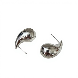 Pendientes de Aro de Plata de Ley S925, Estilo Coreano, Texturizados, Personalizados, de Lujo, para Fiestas, Venta al por Mayor - Product Image 1