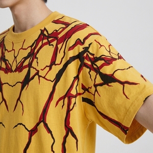 Camiseta de punto para hombre de alta calidad, personalizada, de algodón, oversize, con hombros caídos, estampada, cuello redondo, manga corta, estilo streetwear - Product Image 6