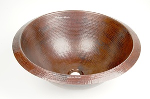 Lavabo de Cobre Duradero para Baños de Lujo, Modelo DS-111, Acabado Cobre Antiguo, Redondo, 40CM - Product Image 2