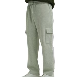 Pantalones de chándal cargo de algodón y forro polar para hombre, corte holgado, con cordón, bolsillos laterales, cintura media, rectos, informales, OEM al por mayor - Product Image 2