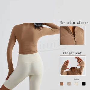 Ropa Deportiva con Logotipo Personalizado, Chaqueta de Yoga de Manga Larga para Mujer, Chaqueta de Gimnasio de Alta Calidad para Entrenamiento, Ropa Deportiva Activa, Chaqueta de Yoga - Product Image 5