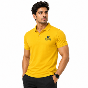 Polo jaune personnalisé en gros |   Polo d'entreprise en polyester OEM ODM |   Polo de golf avec logo brodé pour le travail - Product Image 2