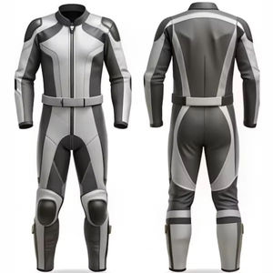 Combinaison de moto unisexe en cuir véritable rouge coupe-vent de qualité supérieure, tenue de course très vendue pour la moto et les courses automobiles - Product Image 4