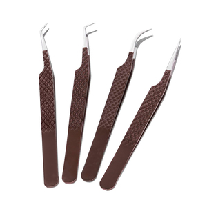 Nuevas Pinzas para Pestañas de Acero Inoxidable Coloridas, Juego de 2 Piezas, Curvadas a 90 Grados, Punta Puntiaguda, Extensión de Pestañas Postizas, Duraderas - Product Image 5
