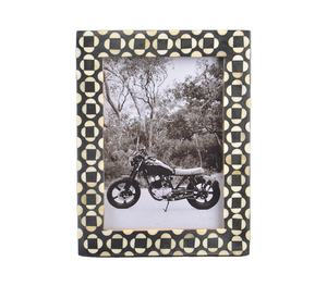 Cadre photo artisanal indien traditionnel fait à la main Stylenest Corne noire et os blanc - Product Image 6