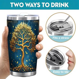 20oz Stainless Steel Tumbler Double Wall <b>Insulated</b> Thermal <b>Cup</b> For Office Commuter Drinkware - Product Image 5