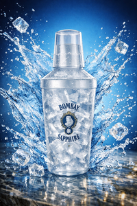 Shaker à cocktail en plastique Bombay Sapphire avec couvercle, forme cylindrique, logo imprimé, portable, 750 ml, pour usage en bar - Product Image 4