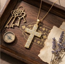 Wholesale 10K <b>Solid</b> <b>Gold</b> Iced Religious Jewelry Unique Design Hip Hop Jesus Cross Necklace Natural Diamond <b>Pendant</b> Ready to Ship - Product Image 4