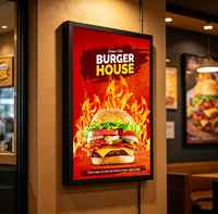 Boîte lumineuse publicitaire LED professionnelle format A1 à économie d'énergie pour la décoration murale des centres commerciaux, cadre d'affichage rétroéclairé, panneau de menu