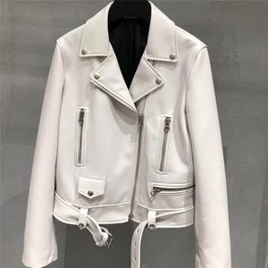 เสื้อแจ็คเก็ตหนัง PU สีแดงสำหรับผู้ชาย ทรงเข้ารูป ปกคอพับ ปิดด้วยซิป แขนยาว สีพื้น สไตล์ฤดูใบไม้ร่วง - Product Image 3