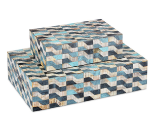 Boîte artisanale en os naturel avec couvercle pour décoration intérieure, rangement de bijoux, inspirée du style Feng Shui Amour - Product Image 1