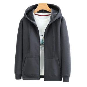 2024 <b>Men's</b> <b>Zip</b> Oversized Hoodie Plus Sized Fleece Long Sleeve <b>Top</b> Male Sweatshirt Zipper Loose Baggy Big Size Plus Plain Dyed - Product Image 1