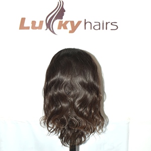 Perruque en cheveux humains vierges Remy indiens, lisse, avec ligne de cheveux naturelle, fabrication sur mesure, qualité salon, fermeture en dentelle transparente profonde, sans colle - Product Image 1