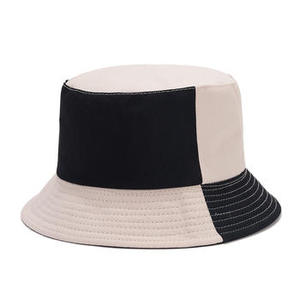 Unisex Color Blocking Bucket Hat Cotton <b>Yarn</b> Canvas Casual Spring Summer Adult Contrast Design - Product Image 4