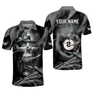 Camiseta de Billar 3D Personalizada para Equipos, Ropa Deportiva con Diseño de Bola 8, Manga Corta, Transpirable, 100% Poliéster - Product Image 4