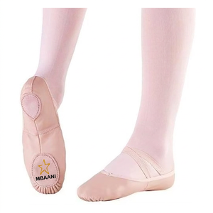 Chaussures de ballet souples MBAANI pour femmes, dessus en cuir véritable, chaussures plates pour l'entraînement de danse - Product Image 2
