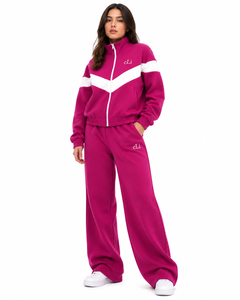 Stand Collar <b>Zip</b> <b>Up</b> <b>Jacket</b> Women's Hoodies Wide Leg Sweatpants Tracksuit Custom Logo OEM ODM High Neck <b>Zip</b> Athleisure Set Winter - Product Image 5