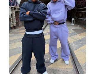 Factory Direct Sales Winter Men's Plus Size Heavyweight Breathable Eco-Friendly 100% Cotton Solid Casual Hooded Jogger <b>Tracksuit</b> - Product Image 5