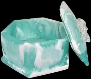 Boîte à Bijoux Artisanale de Luxe en Résine Florale, Organisateur de Rangement pour Bijoux, Petite Boîte à Bijoux Personnalisée en Résine pour Intérieurs Modernes - Product Image 5