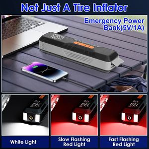 Compressore d'Aria Digitale Portatile Senza Fili 150PSI, Pompa d'Aria Compatta con 5 Modalità di Gonfiaggio, 3 Modalità di Illuminazione, Compressore d'Emergenza per Pneumatici - Product Image 5
