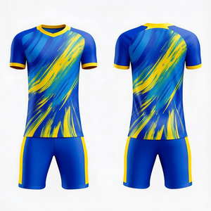 ชุดฟุตบอลแบบใหม่ เสื้อและกางเกงขาสั้นสำหรับฝึกซ้อม ชุดกีฬาคุณภาพสูง ออกแบบและสั่งตัดได้ตามขนาด - Product Image 2