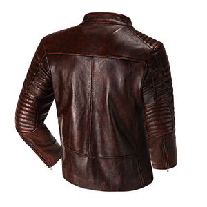 Custom Men's Slim Fit Varsity <b>Jacket</b> New Fashion Premium Quality 100% Original Warm Breathable Cow <b>Leather</b> with Stand Collar - Product Image 2