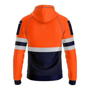 Sudadera con Capucha Negra de Alta Visibilidad Oxo con Franjas Reflectantes, Chaqueta de Seguridad de Poliéster para Hombre, Talla Adulto - Product Image 6