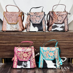 Sacs bandoulière pour femmes en cuir de vachette à poils, motif floral, grande capacité, nouvelle collection, vente chaude - Product Image 1