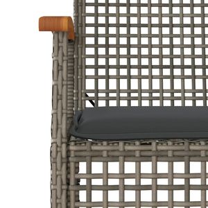 Set da Pranzo da Giardino in Rattan PE Grigio Resistente ai Raggi UV di Media Dimensione per Uso Esterno - Product Image 5