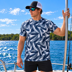 Camiseta de pesca personalizada de poliéster de 160 gsm para hombre, camiseta de pesca de manga corta para marcas de actividades al aire libre - Product Image 5