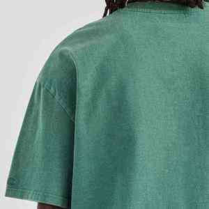 เสื้อยืดคอกลมโอเวอร์ไซส์ผู้ชาย ผ้าฝ้าย แขนปกติ สไตล์ลำลอง สตรีทแวร์ ถักนิตติ้ง 150 กรัม ทรงหลวม - Product Image 4