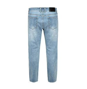 Jeans décontractés pour hommes, coupe droite, délavage clair - Product Image 2