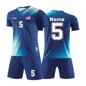 Youth Soccer Uniform Custom OEM Jersey Shorts Set Polyester Quick Dry Wholesale Teamwear Private <b>Label</b> Manufacturer - Product Image 2