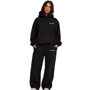 Womens Oversized Pullover Hoodie Tracksuit Solid Casual Fleece <b>Two</b> <b>Piece</b> <b>Lounge</b> <b>Set</b> Relaxed Fit Elastic Waist Loose Breathable - Product Image 1
