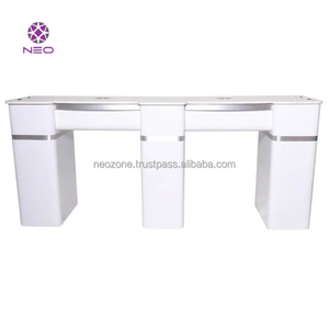 Table de manucure moderne en MDF et contreplaqué, couleur personnalisée, OEM/ODM, design marbre, écologique, durable, pour salon de beauté - Product Image 2