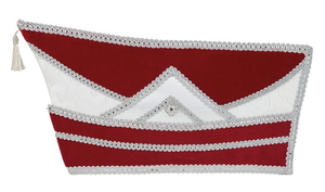 Gorra de Carnaval Blanca de Satén con Bordado Plateado, Borla Decorativa y Diseño de Barco Pequeño - Product Image 2