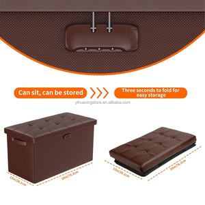 Custodia ignifuga pouf Cube pieghevole a forma di fuoco borsa Ottoman sgabello portaoggetti con blocco in pelle poggiapiedi sgabello scatola di immagazzinaggio - Product Image 4