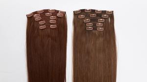Extensions de cheveux humains blond miel à clipser, lisses et soyeuses, double trame, cuticules alignées, qualité supérieure - Product Image 5