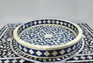 Bandeja Feng Shui de Lujo Hecha a Mano con Incrustaciones de Hueso Ecológicas, Diseño Decorativo Elegante, Calidad Premium para Servir en el Hogar y la Cocina - Product Image 2