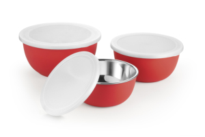 Bol classique écologique en acier inoxydable avec revêtement plastique et couvercle (14cm 18cm 20cm) - Ensembles de cuisine - Product Image 1