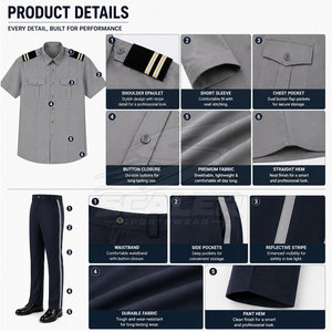 Uniforme de Trabajo de Seguridad de Alta Calidad, Unisex, para Uso en Exteriores, con Bolsillos Utilitarios, Costuras Reforzadas, Puños Ajustables, Corto - Product Image 3