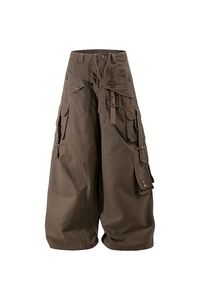 Pantalon cargo camouflage taille haute pour femme, coupe ample, longueur intégrale, en toile, style décontracté avec poches, fermeture boutonnée, idéal pour le printemps - Product Image 5