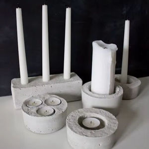 Marble Candle Holder Natural White Marble Candlestick Square Concrete <b>Tea</b> <b>Light</b> Holder - Product Image 6
