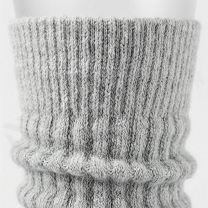 <b>Knee</b> <b>High</b> Cotton <b>Socks</b> Solid Gray Ribbed Knitted Breathable Casual Daily Wear Adult Autumn Standard Thickness - Product Image 4