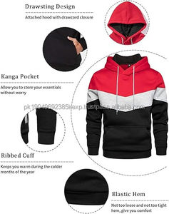 Sweat à capuche en coton 100% de haute qualité pour homme, sublimation, design personnalisé, motif uni, vêtements de rue d'hiver avec col à capuche - Product Image 3